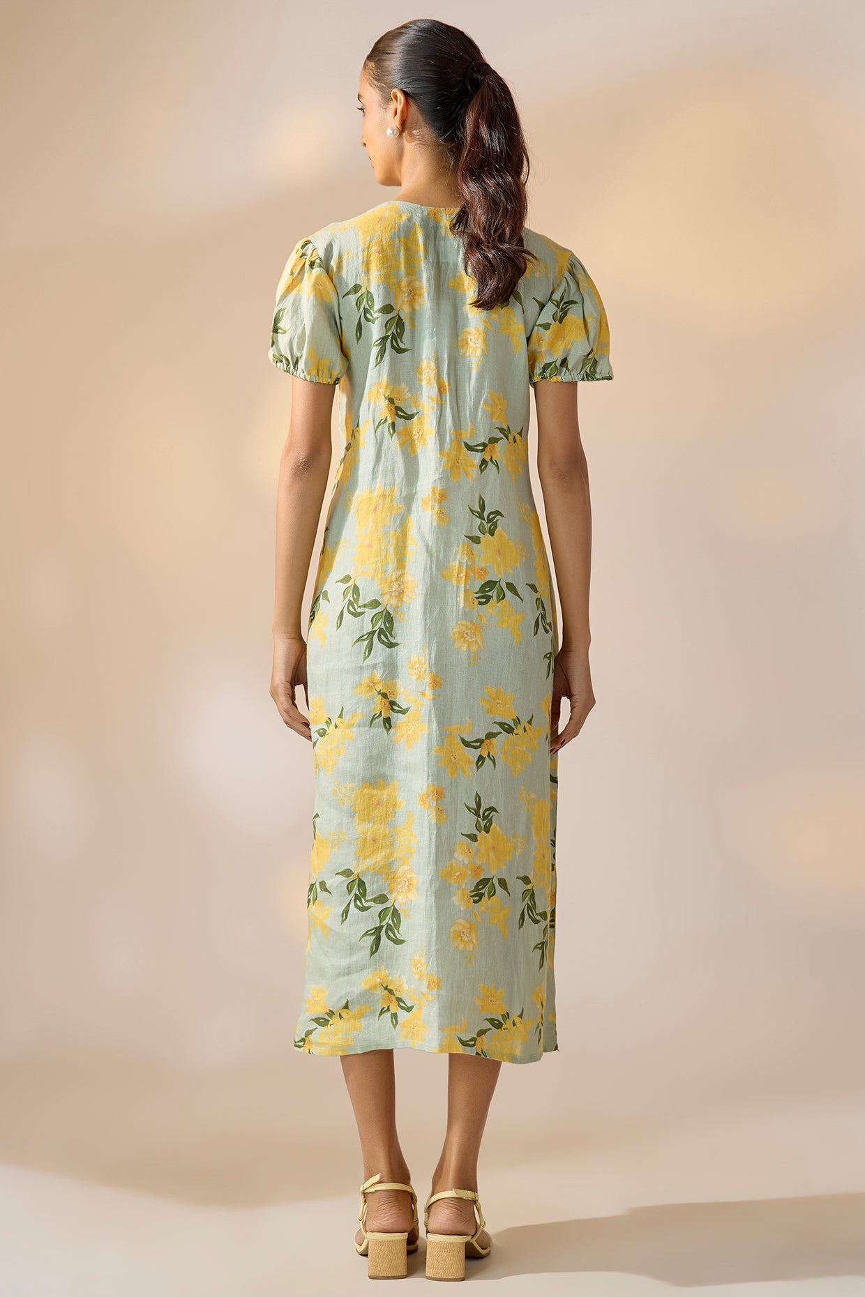 Yellow Floral Sheath Dress