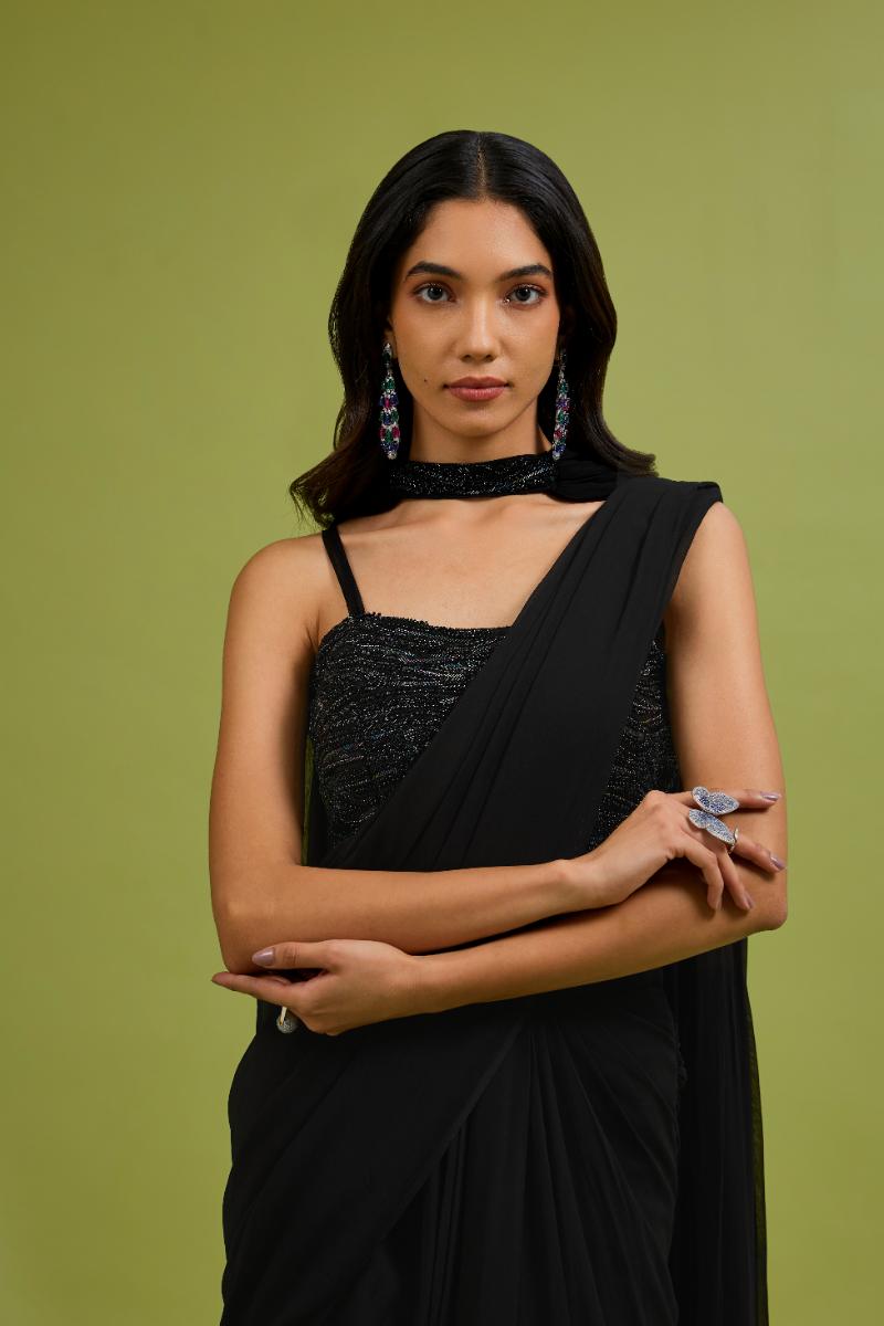 Black Saree Gown