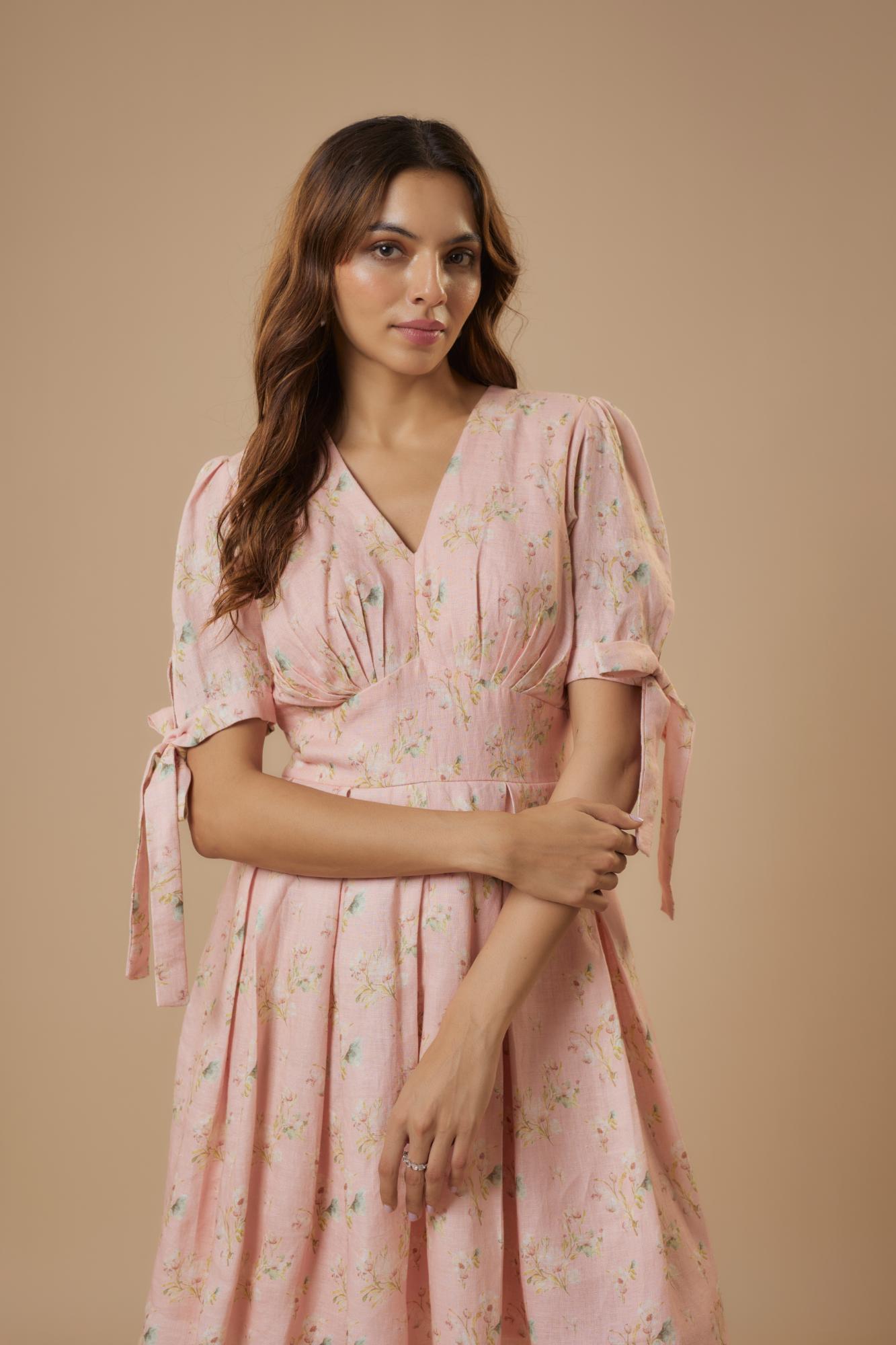 Olivia Hemp Dress : Pink