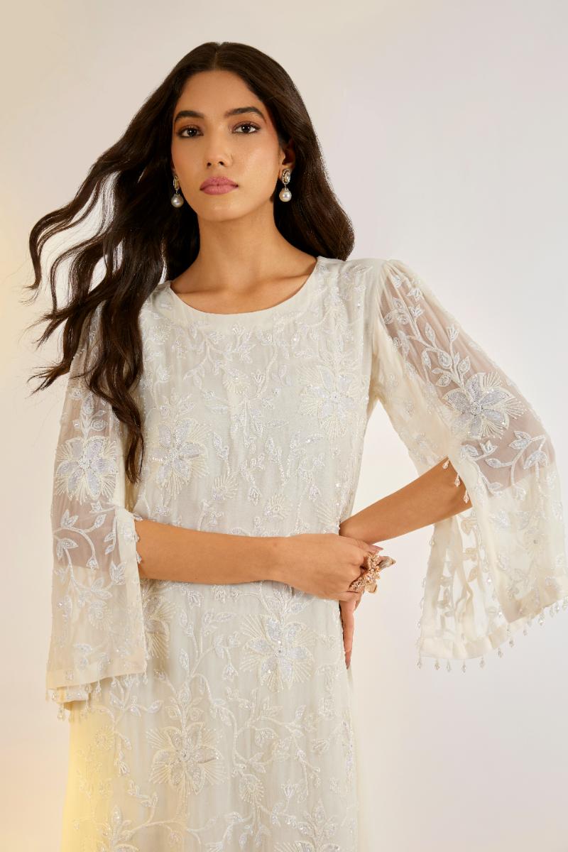 Ivory Embroidered Dress