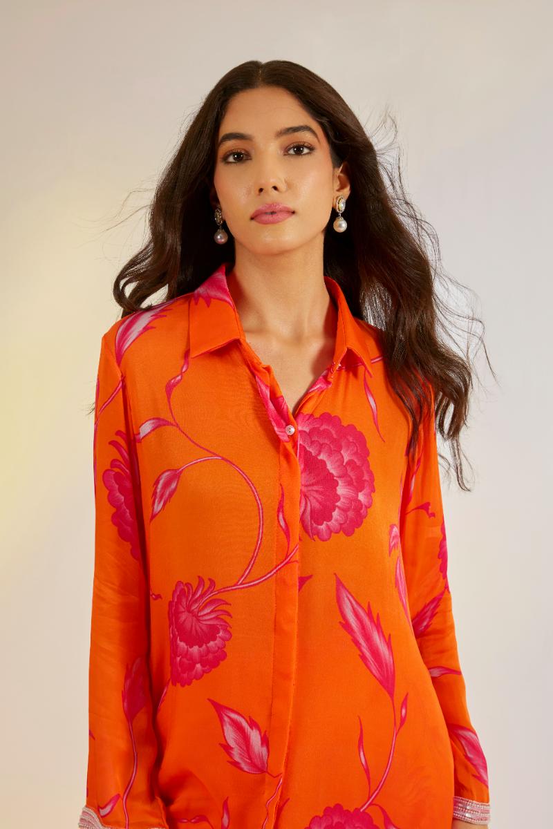 Orange Floral Coord Set