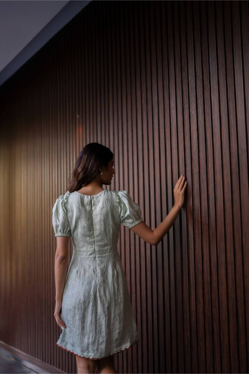 Sage Green Hemp Mini Dress