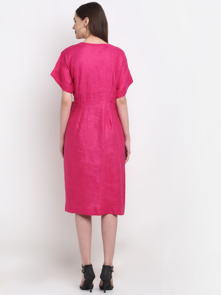 Pink Hemp Wrap Dress