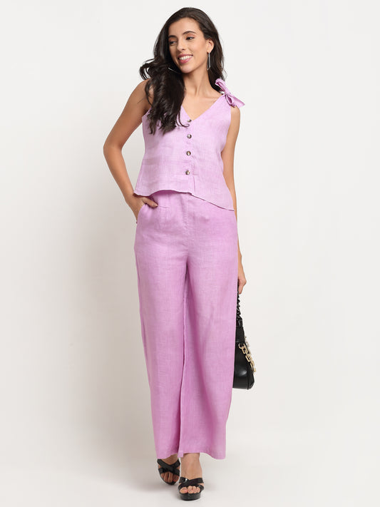 Lilac Tie Up Hemp Coord Set