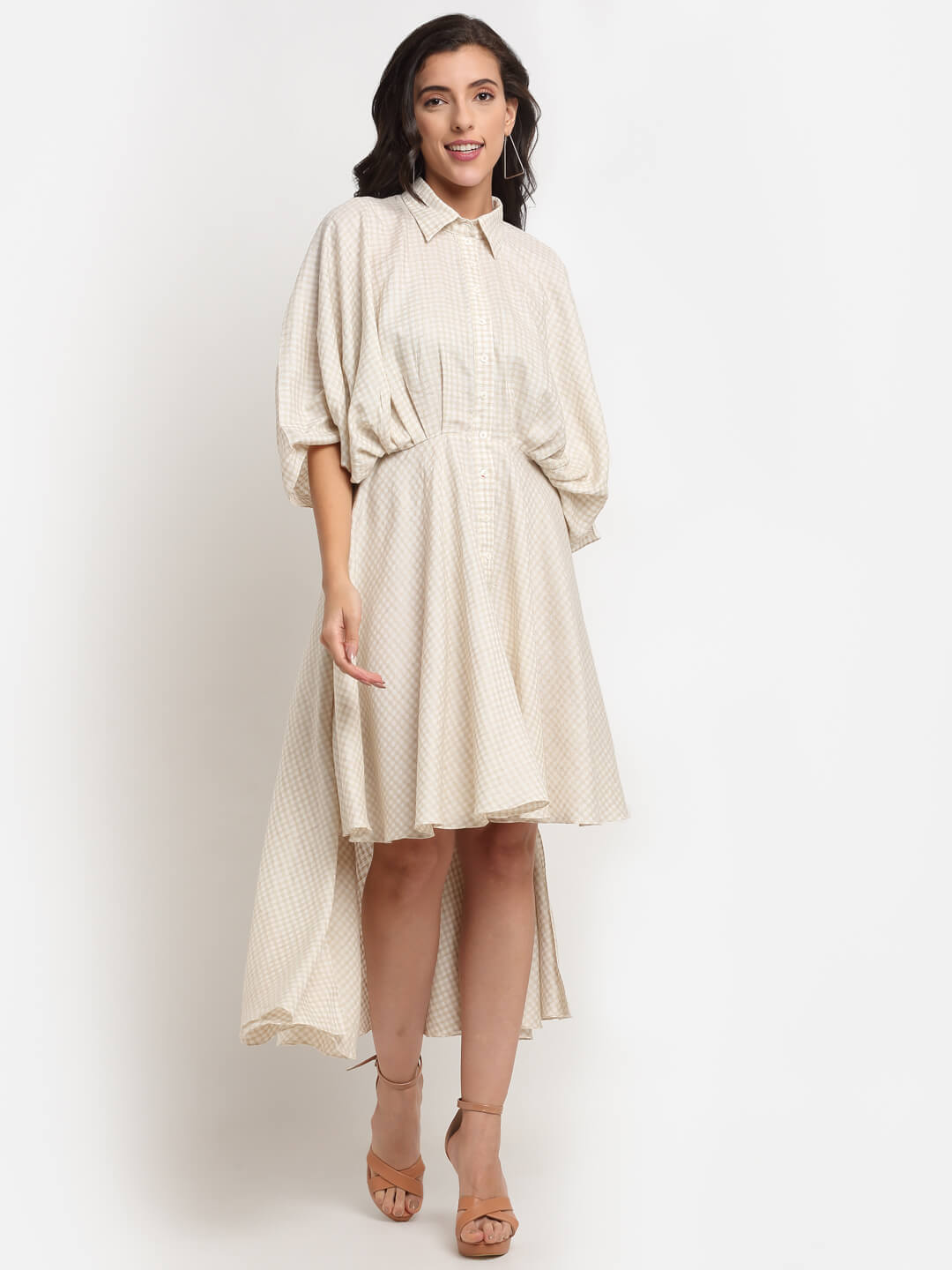 White Asymmetric Tencel Shirt Dress – Ewoke Studio