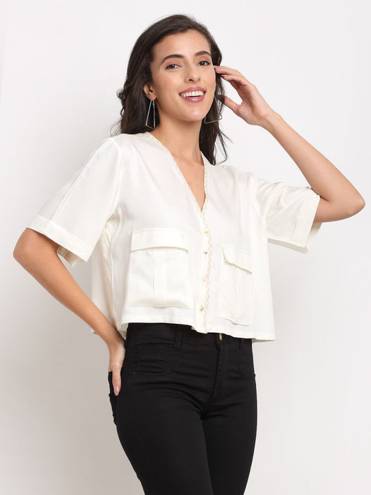 Off-White Boxy Tencel Top
