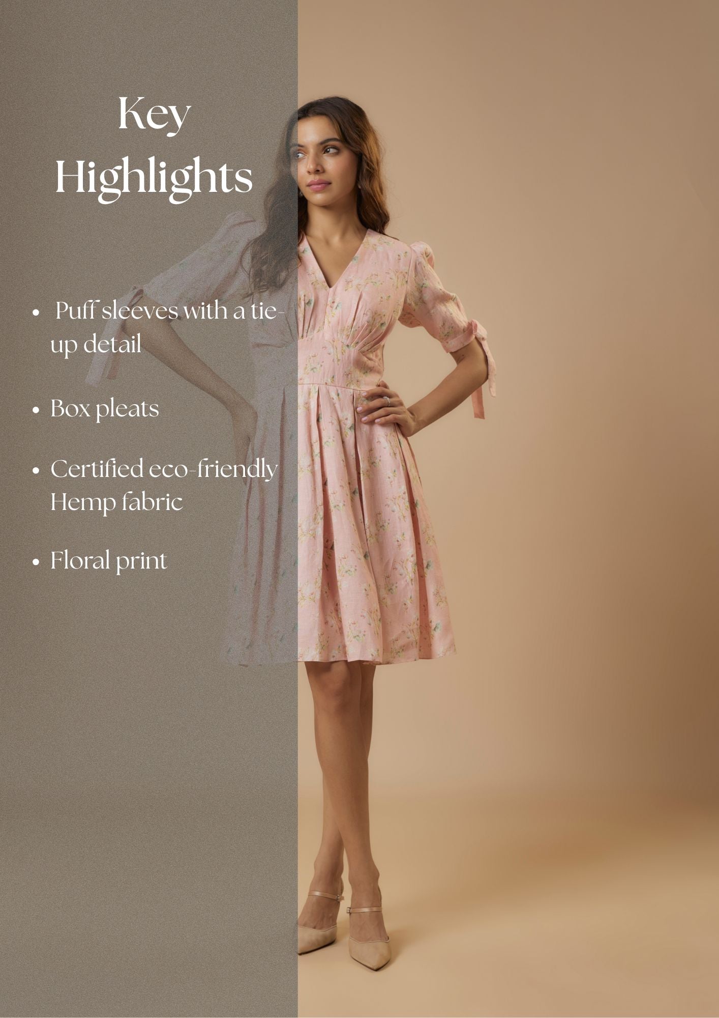 Olivia Hemp Dress : Pink