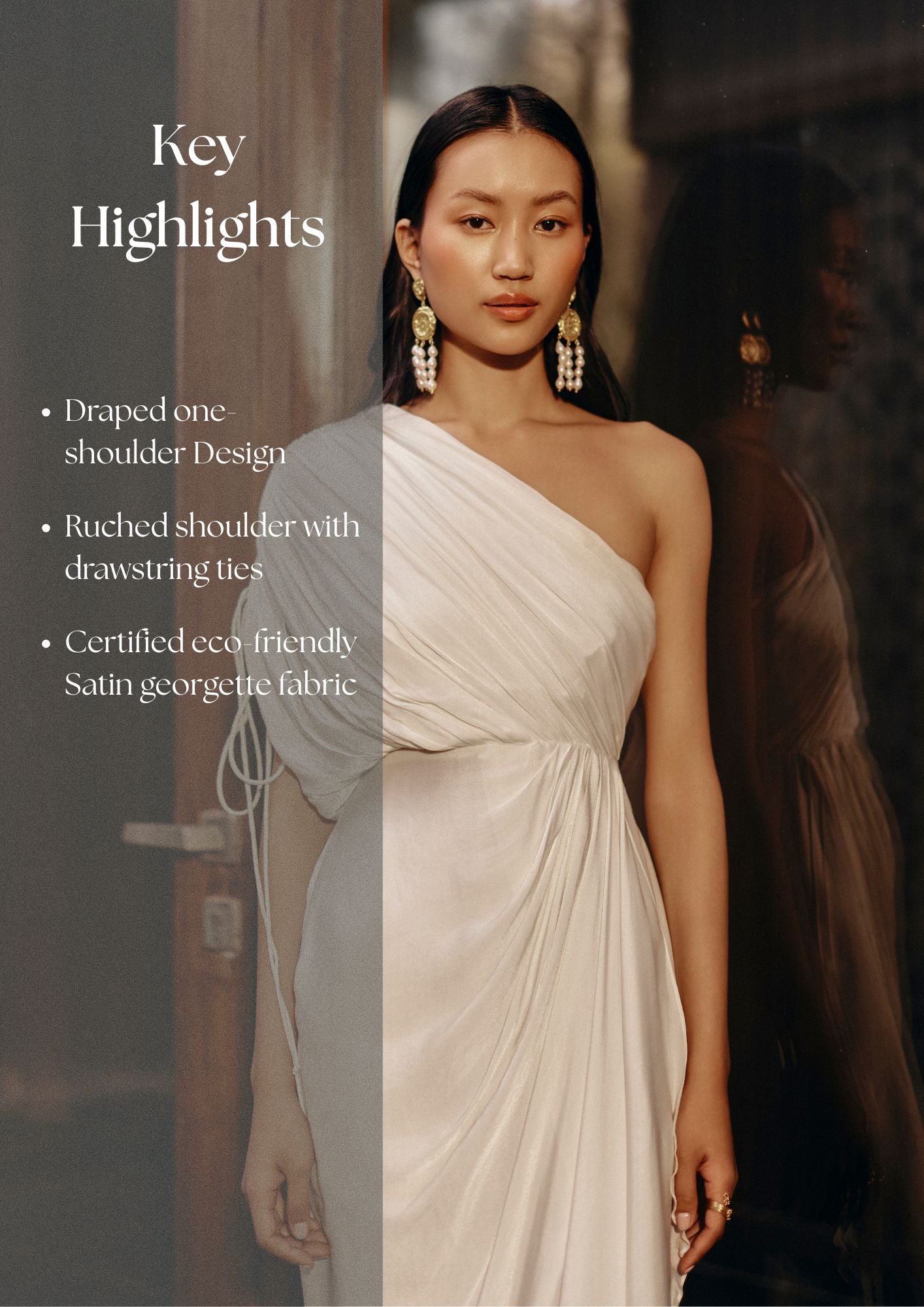 Ivory Cowl Drape Dress