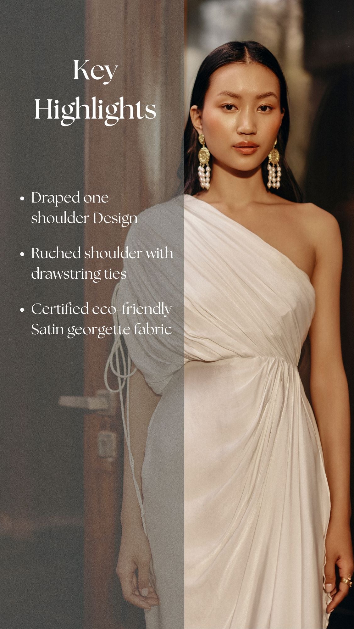 Ivory Cowl Drape Dress