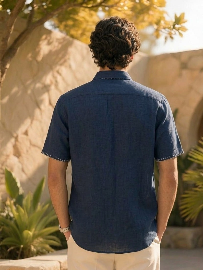 Indigo Trace Hemp Shirt