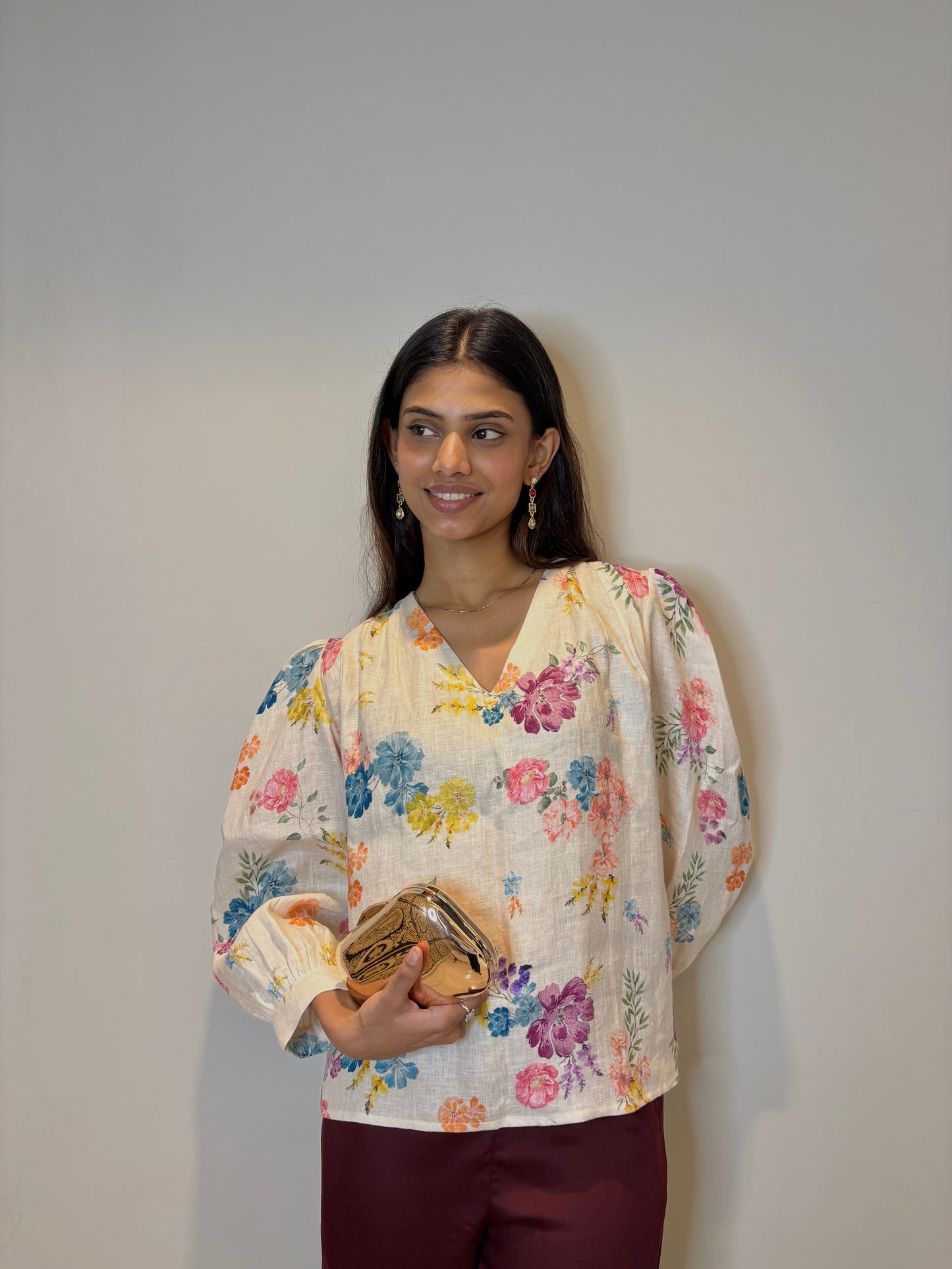 Petal Pop V-Neck Top