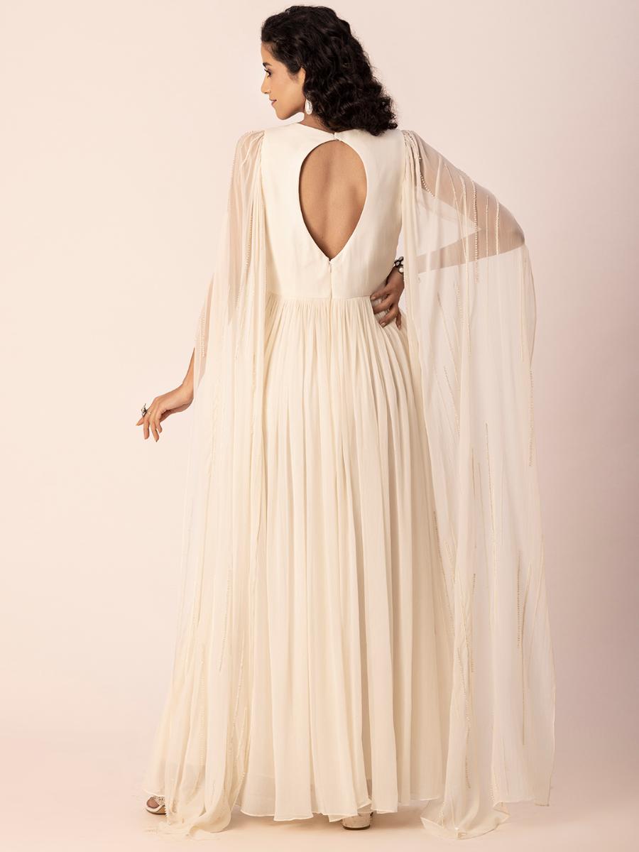 Ivory Pleated Gown