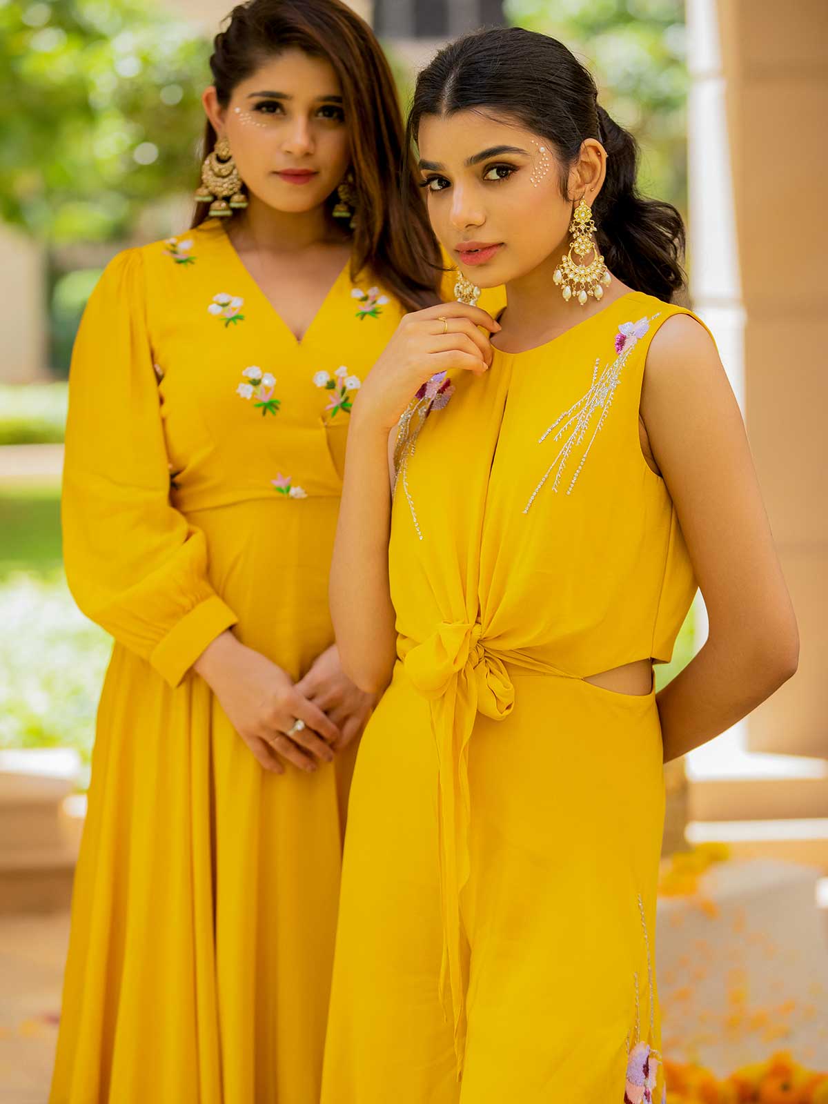 Yellow Embroidered Jumpsuit