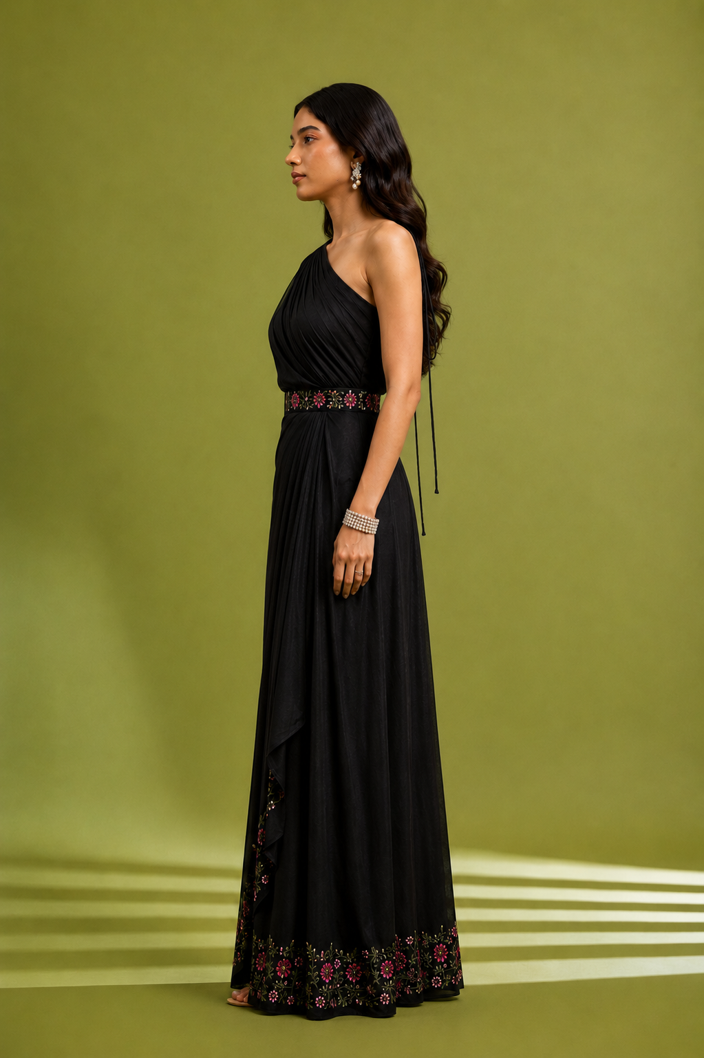 Black Cowl Drape Dress