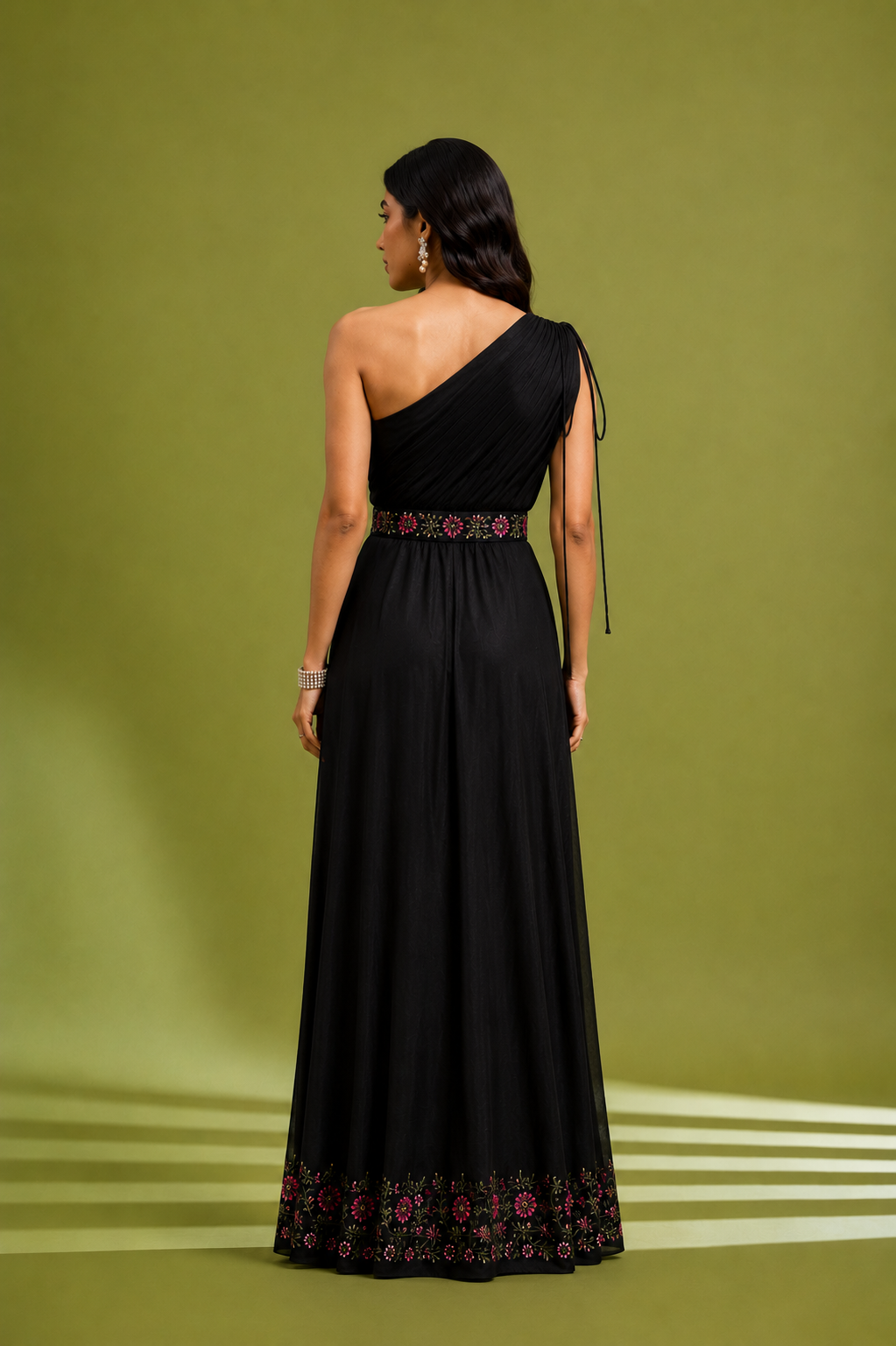 Black Cowl Drape Dress