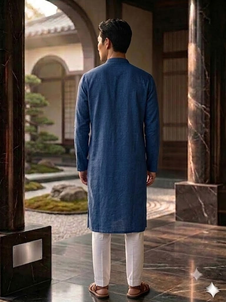 Blue Dandy Hemp Kurta