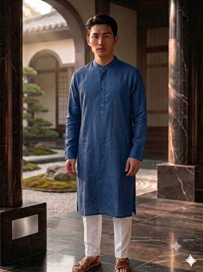 Blue Dandy Hemp Kurta