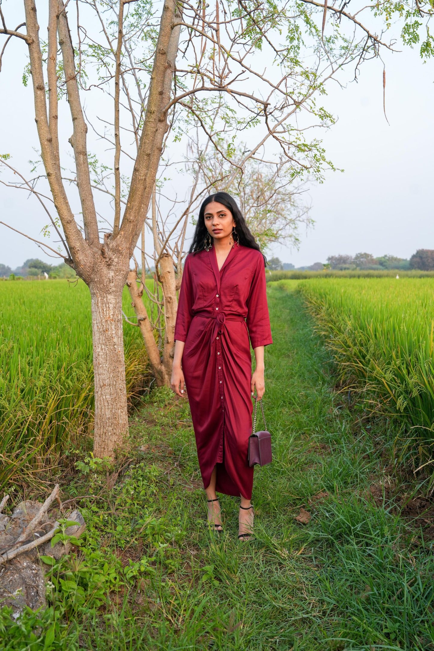 Merlot Drape Dress