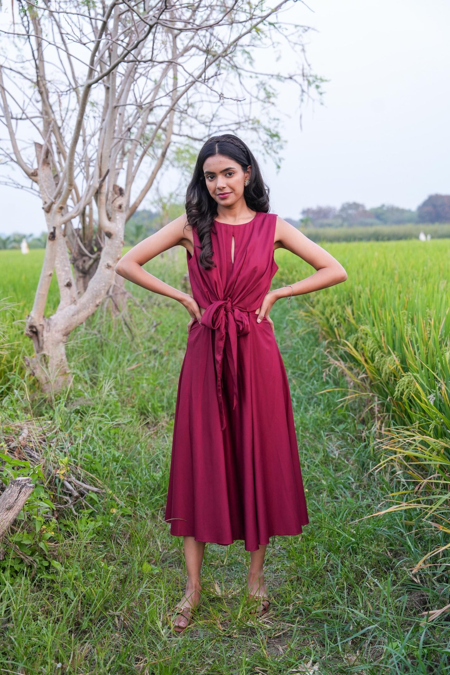 Maroon Knot Dress