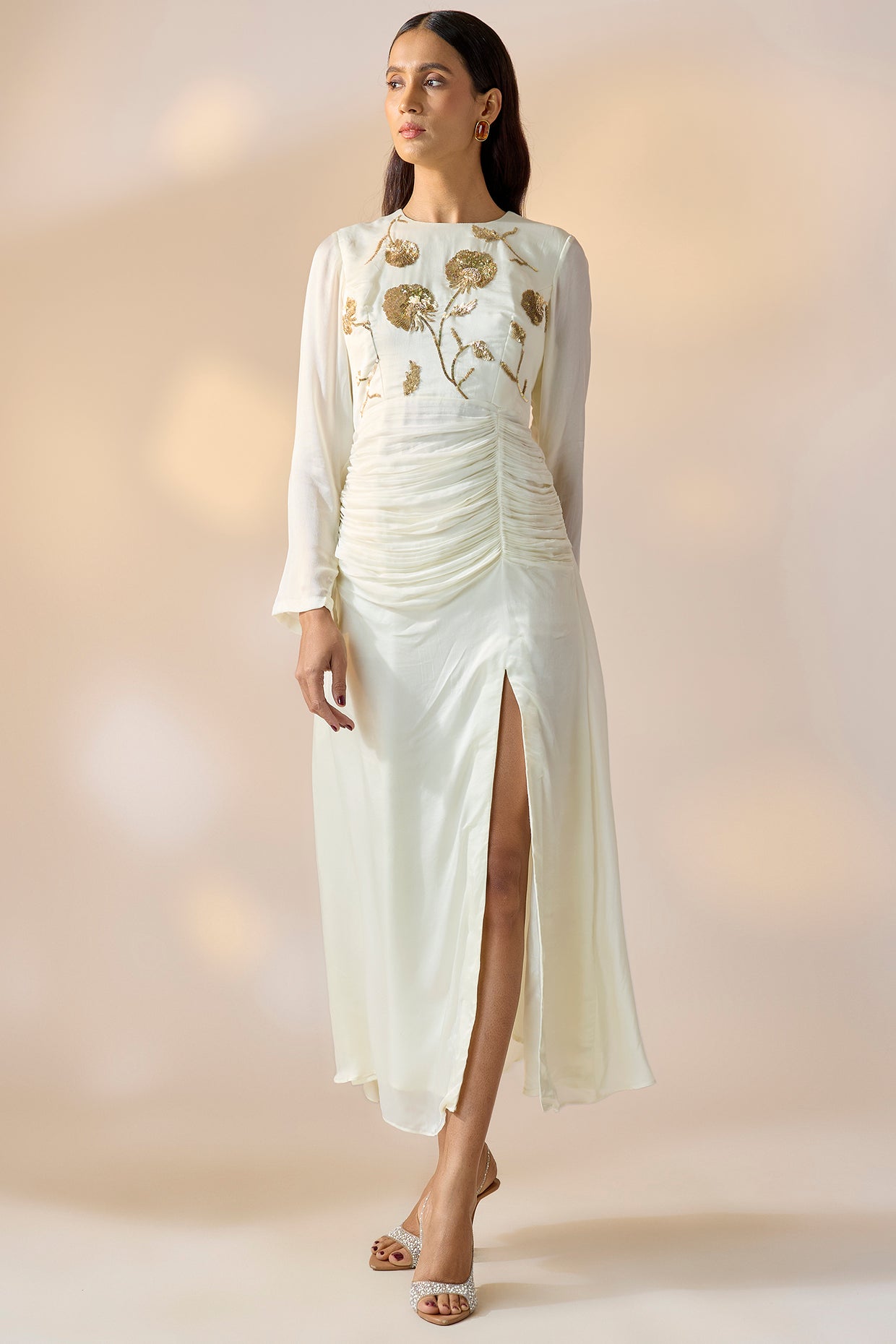 Ivory Embroidered Gown