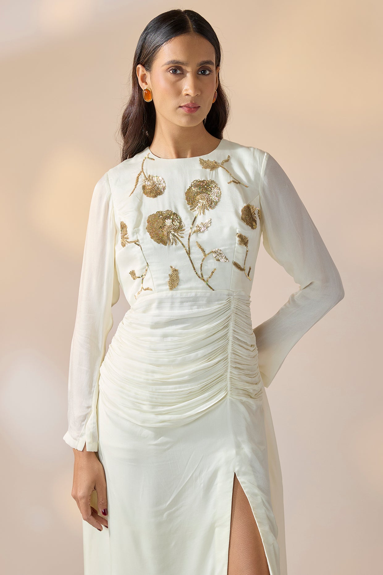 Ivory Embroidered Gown