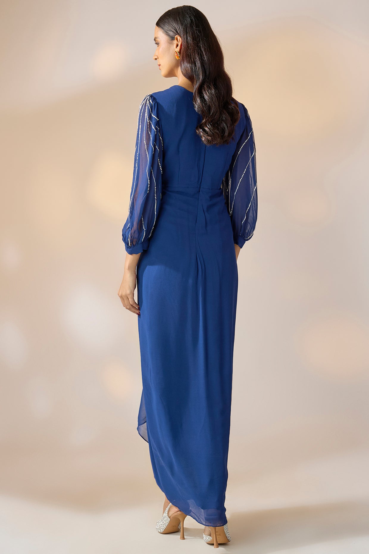 Blue Evening Drape Gown