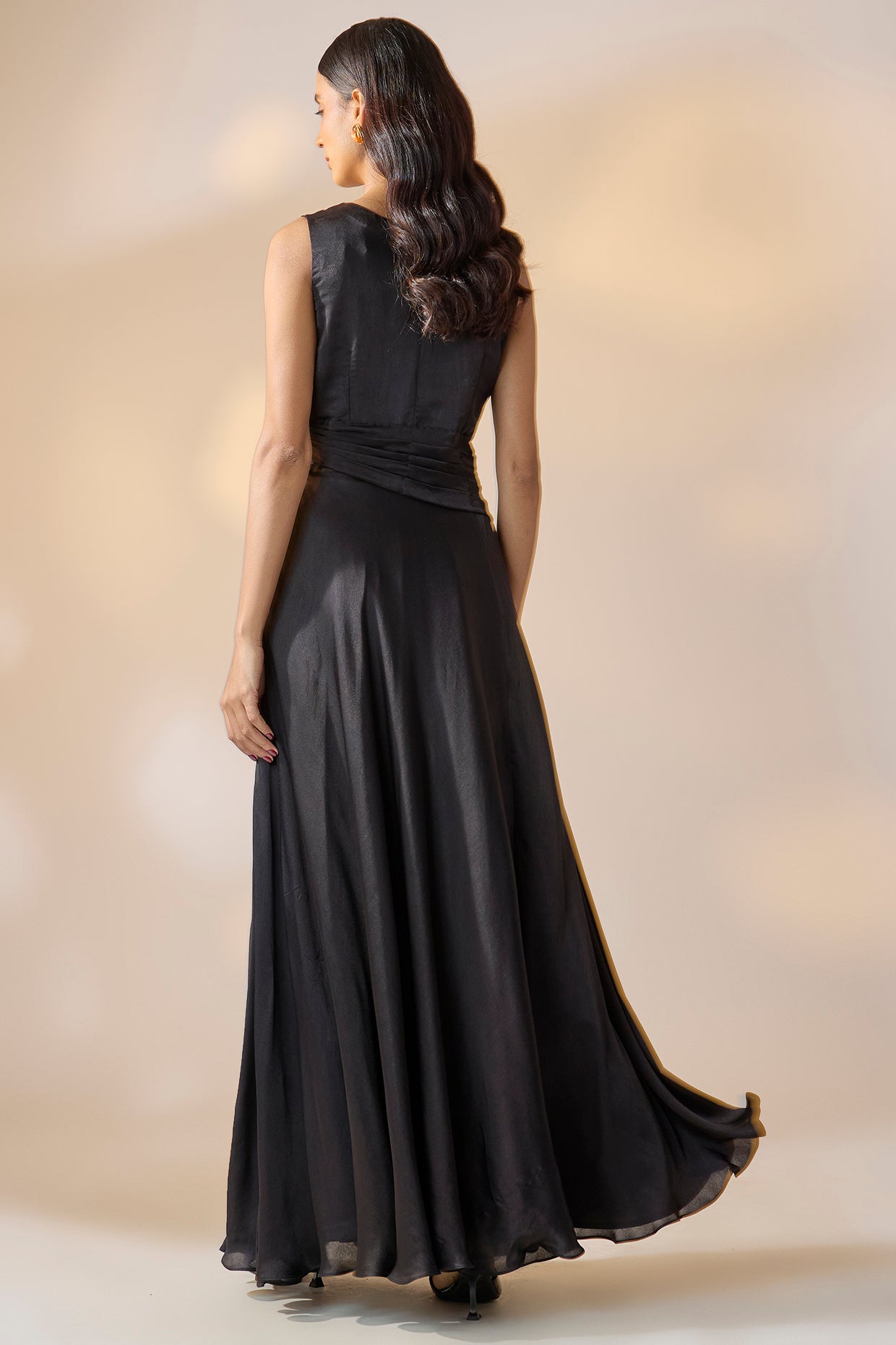 Black Embroidered Gown