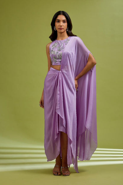 Lilac Saree Gown