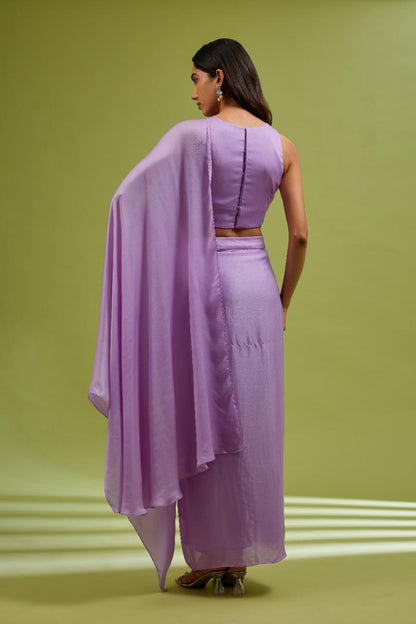 Lilac Saree Gown