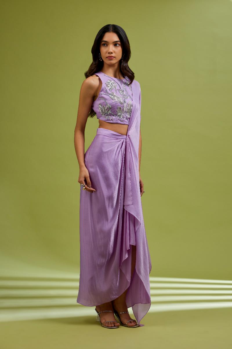 Lilac Saree Gown