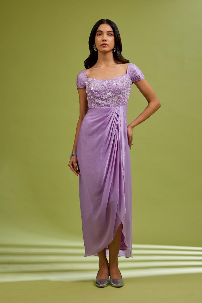 Lilac Embroidered Gown