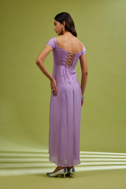 Lilac Embroidered Gown