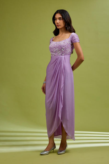 Lilac Embroidered Gown