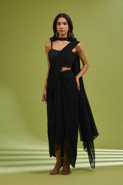 Black Saree Gown