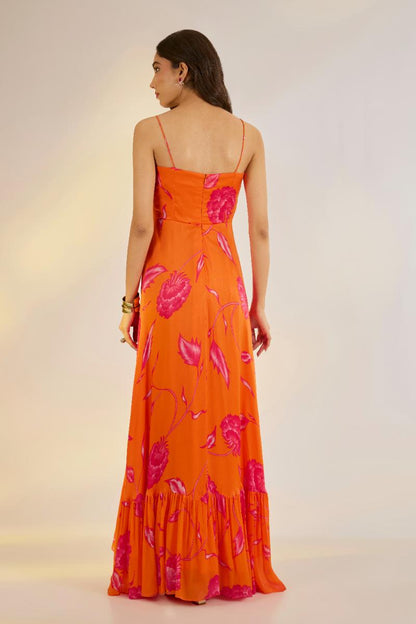 Orange Ruffle Dress