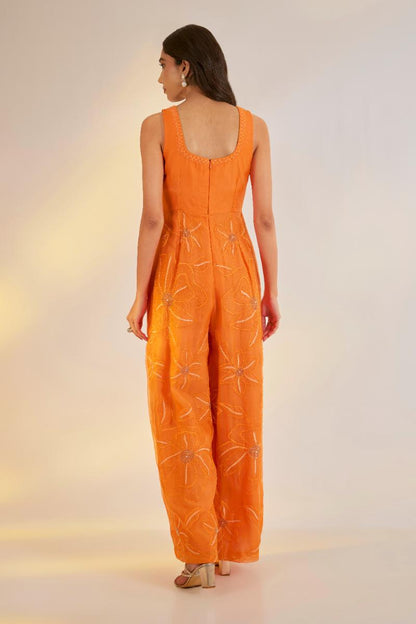 Orange Organza Jumpsuit
