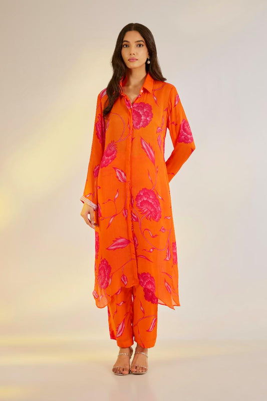 Orange Floral Coord Set
