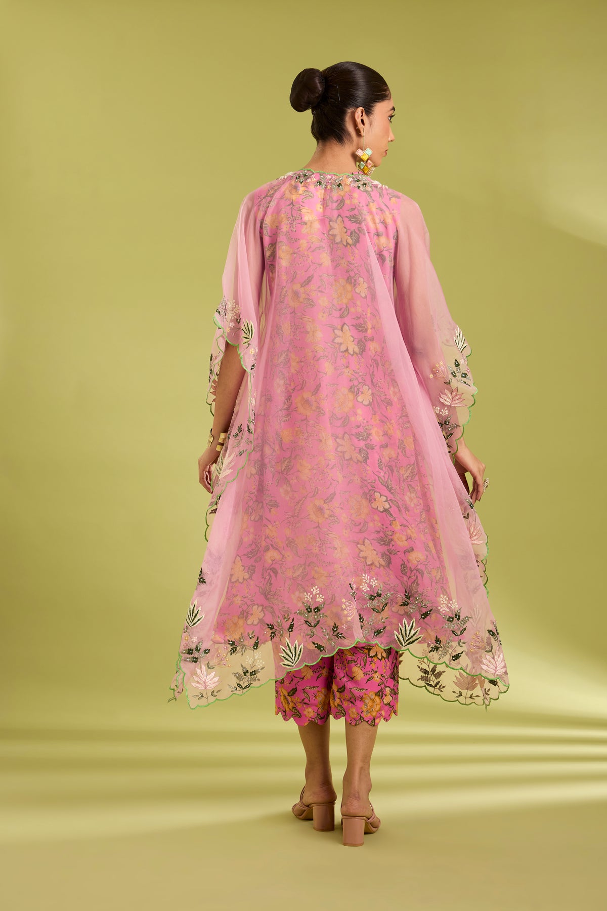 Pink Embroidered Kaftan Set