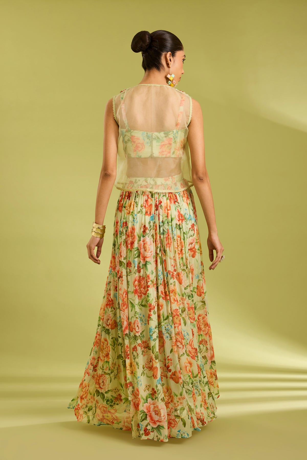 Green Cape Lehenga Set