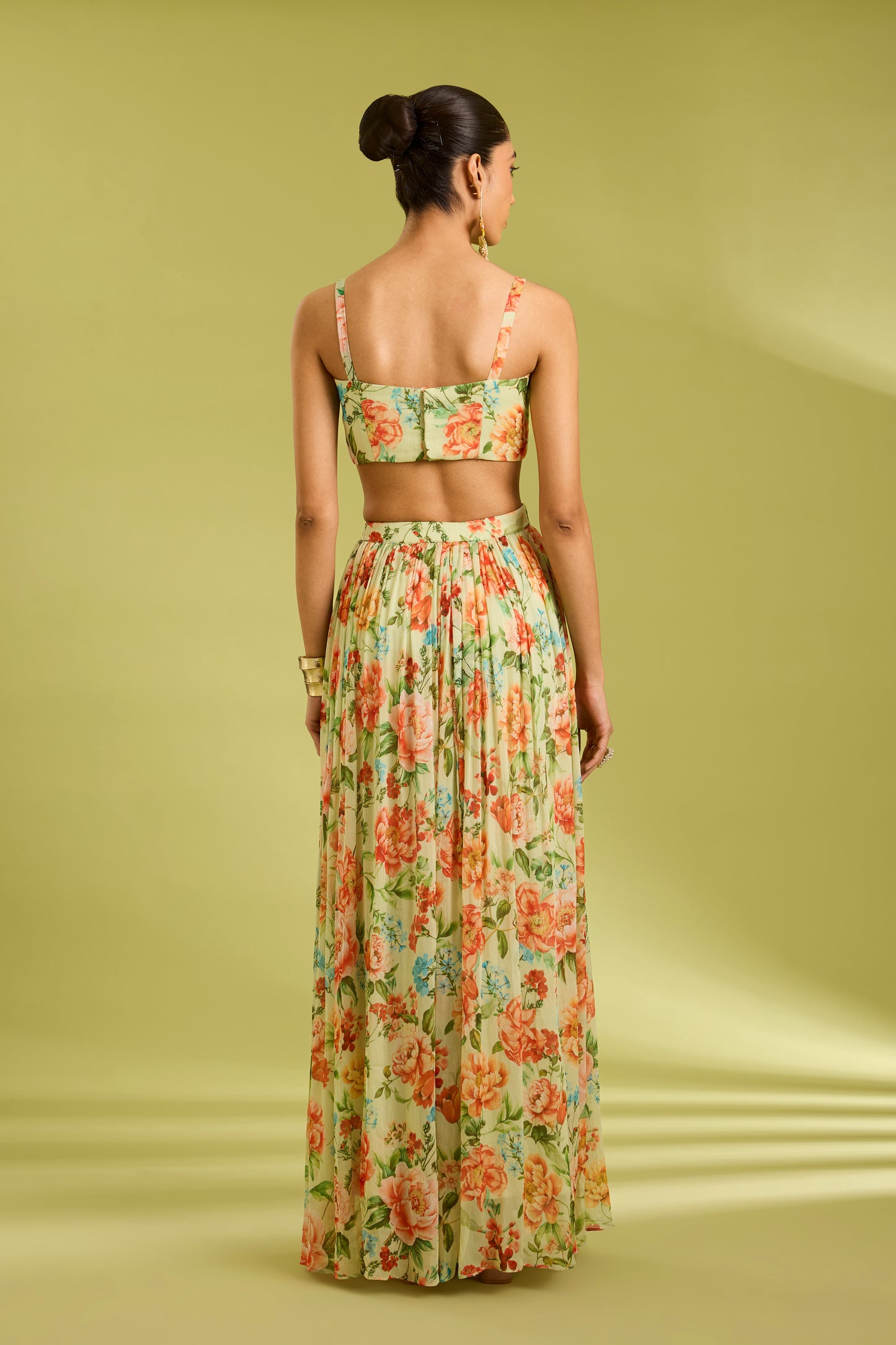 Green Cape Lehenga Set
