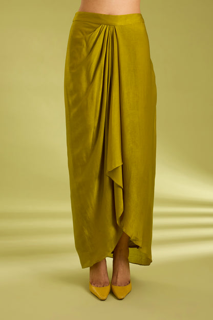 Green Corset with Drape Skirt