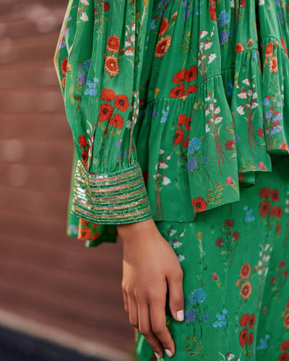 Vibrant Green Floral Co-ord Set