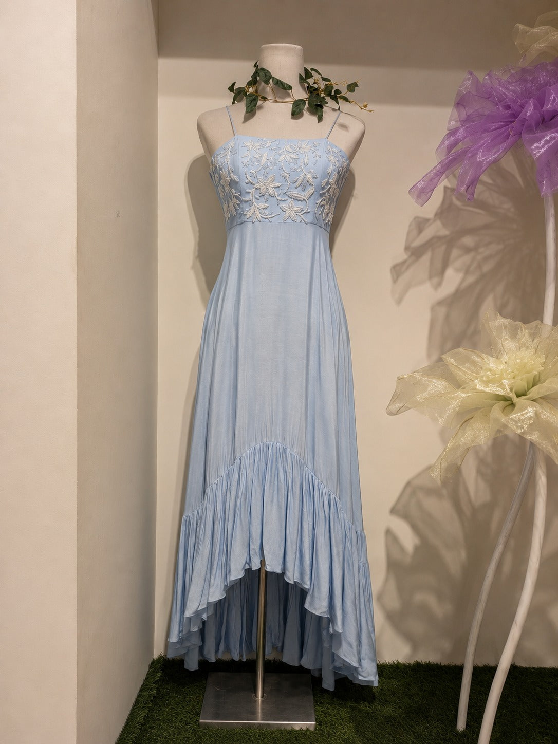 Ice Blue Ruffle Dress