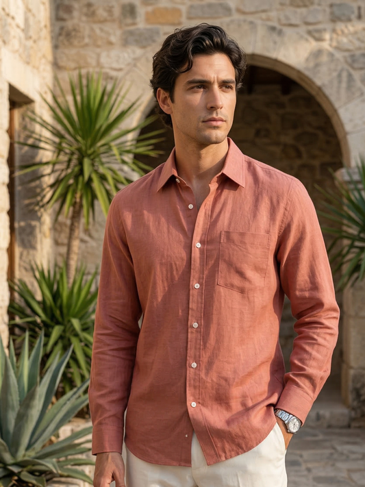 Terracotta Ease Hemp Shirt