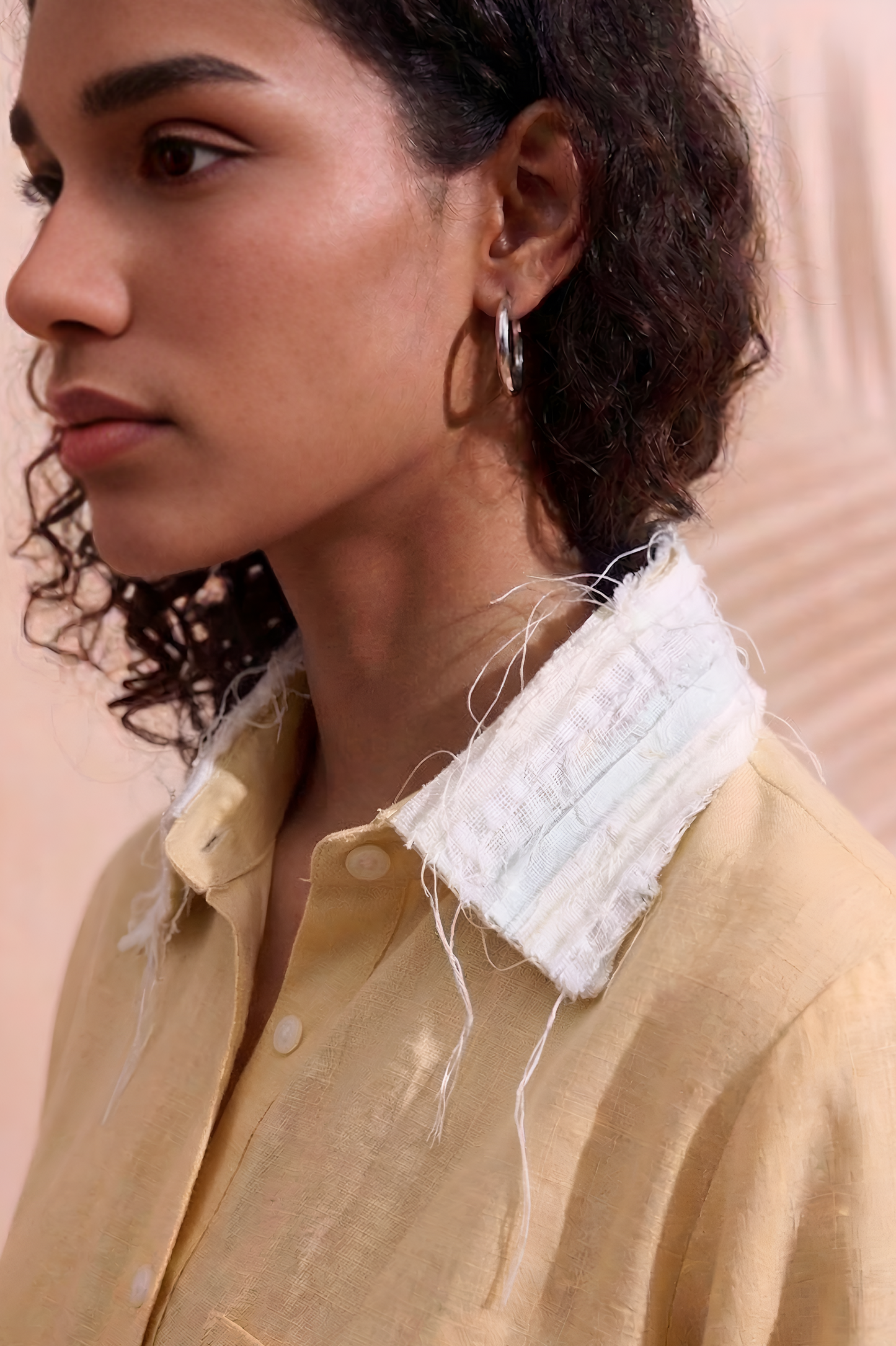 Sunwashed Hemp Shirt with Textured Collar