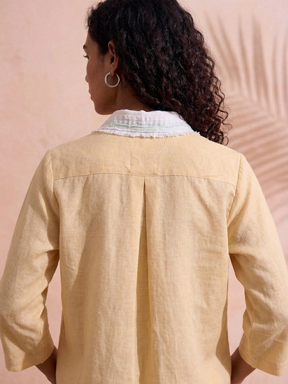 Sunwashed Hemp Shirt with Textured Collar