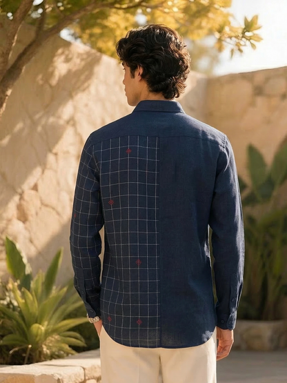 Blue Crosshatch Shirt