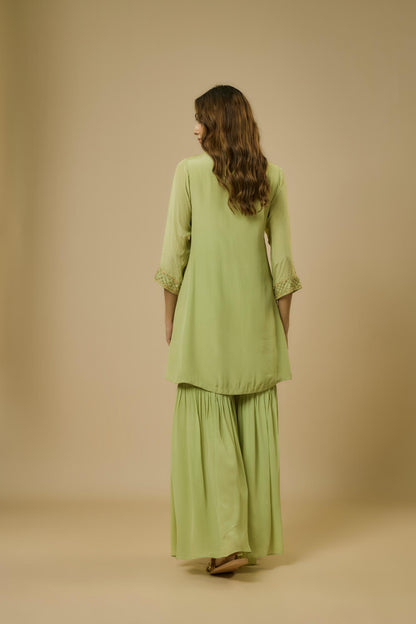 Green Sharara Set