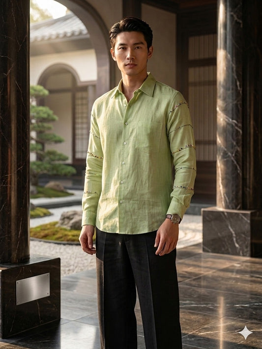 Green Hemp Men's Shirt