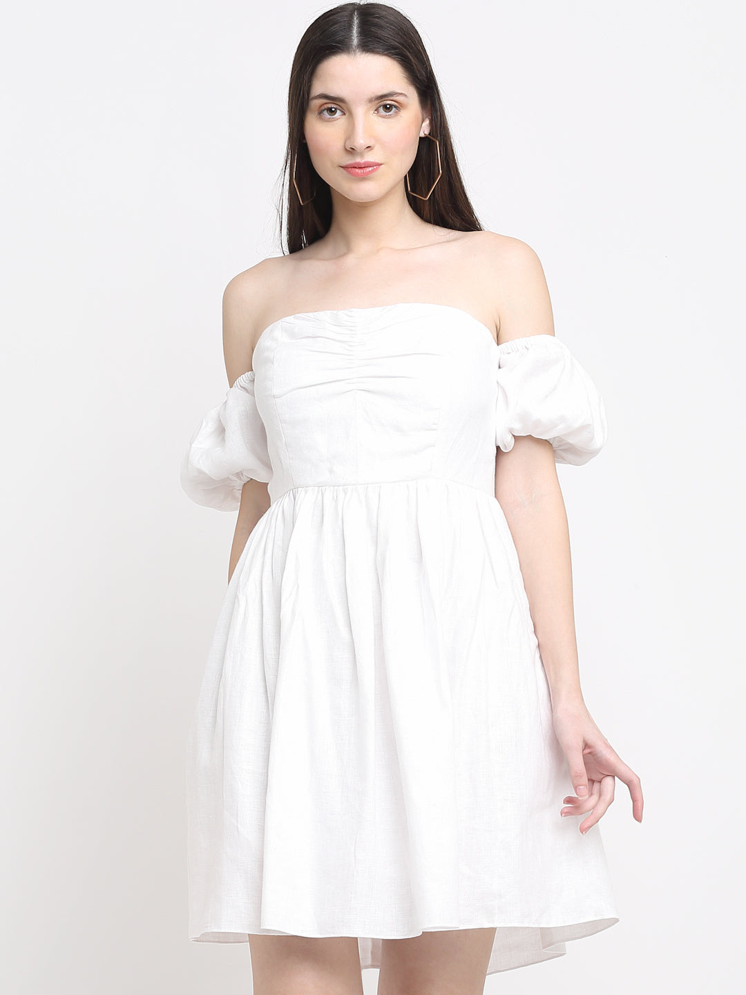 Hemp Plum Off-Shoulder Dress